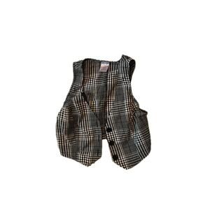 No Boundaries Black White Checkered Vest Womans S (3-5)